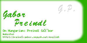 gabor preindl business card